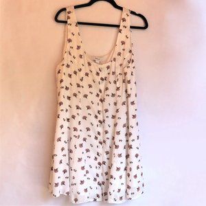 White Floral Flowy Forever 21 Button Down Dress
